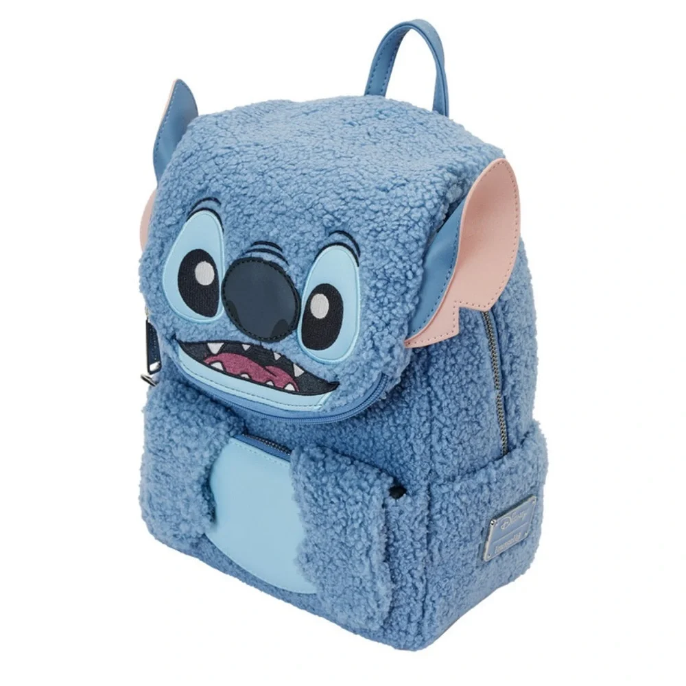 Loungefly Stitch Furry Backpack and Wallet Set - Picture 4 of 11
